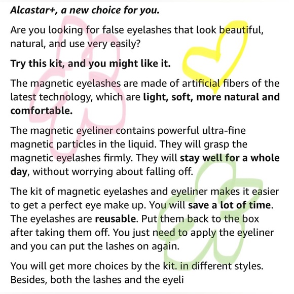 Magnetic Eyelashes, Natural Look, Reusable, 7pairs 1 Black + 1 Brown Eyeliners - Picture 6 of 9